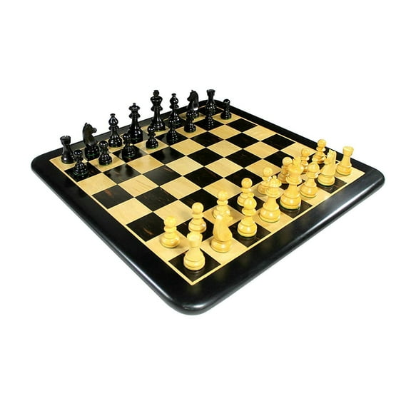 21" Collectible Ebony Wood Wooden Chess Game Board Set   Wooden Crafted Pieces