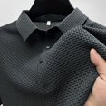 thumbnail image 2 of Men's Polo Shirt, Quick Dry Short Sleeve Golf Shirt, Beer Belly Collared Textured Shirt, Button-Up Collar, Elastic Knit Material, Lightweight and Breathable, Solid Color Casual and Sports Wear, 2 of 8