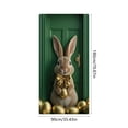 thumbnail image 3 of AZXY Easter Bunny Door Cover 71x35 Inch, Bunny with Gold Bow and Golden Eggs Door Banner Backdrop, Spring Front Door Decorations for Outdoor Porch Farmhouse Easter Party Wall Home Decor, 3 of 7