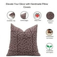 thumbnail image 5 of Fabdivine Block Print Throw Pillow Cover, 20x20 Inch Thick Linen Decorative Cushion Cover, Floral Print Boho Design Chocolate brown Pillow Cover for Sofa and Couch, 5 of 5