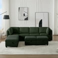 thumbnail image 2 of Llinc Store 7 Seater Modular Convertible Sectional Sofa Couch Conversation Set with Storage Ottoman Sectional Sofa Couch for Living Room, Adjustable Arms and Backs, Green, 2 of 9