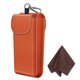 thumbnail image 1 of Funda doble para gafas FINTIE de piel vegana naranja con gancho, 1 of 7