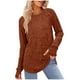 thumbnail image 2 of Hfnxid Sweater for Women Loose Ribbed Knit Long Sleeve Sweatshirt with Thumb Hole Warm Crew Neck Top Fall Fashion Clothes Orange,S, 2 of 6