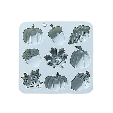 

Goxfaca Autumn Silicone Molds For Baking | Pumpkin Leaf Oak Fruit Shap 9 Cavity Silicone Molds | DIY Sugar Pudding Chocolate Hard Candies Dessert Candle Molds Ice Cube Tray