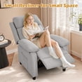 thumbnail image 6 of Korser Manual Push Back Recliner Chair with Side Pockets,Recliner Chairs for Adults for Living Room,Small Recliners for Small Spaces,Linen,Light Grey, 6 of 8