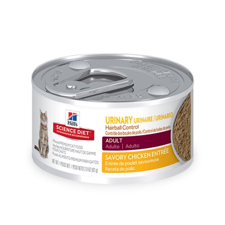 UPC: 0052742002217 | Hill s Science Diet Adult Urinary & Hairball Control Canned Cat Food  Savory Chicken  2.9 oz  24 Pack wet cat food