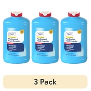 (3 pack) Equate Maximum Strength Medicated Foot Powder, Peppermint & Eucalyptus Scent, 10 oz, Compare to Gold Bond Maximum Strength Medicated Foot Powder