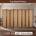 thumbnail image 3 of Olela Folding Bamboo Room Divider, 8 Panels Decorative Screens Wall Divider for Room Separation, 5.4ft Height Freestanding Privacy Partition for Living Room, Bedroom & Office, No Assembly, 3 of 9