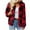Red, variant on jsaierl Women's Fuzzy Fleece Jacket Casual Plaid Button Down Teddy Jacket Coat Outerwear