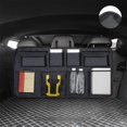 thumbnail image 1 of Bolsa de almacenamiento ordenada para maletero de camión, mantiene el maletero limpio, se cuelga fácilmente en el reposacabezas, resistente , tela oxford Macarena Organizador de maletero de coche, 1 of 7