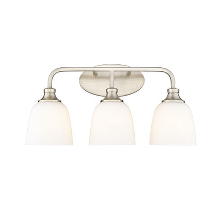 Open Box Millennium Lighting Alberta Vanity Light with Frosted Glass Shades 3 Light - Modern Gold