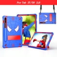 thumbnail image 3 of Allytech Case for Samsung Galaxy Tab S9/S8/S7 11 inch 2023/2022/2020, Rugged Case with Hidden Kickstand & Adjustable Shoulder Strap, Thickned Silicon Edges Shockproof Case - Blue+Red, 3 of 6