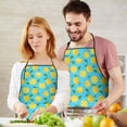 thumbnail image 5 of Yellow Lemon Fruit Slices Blue Pattern Apron-Garden Aprons for Women with Pockets-Cotton Linen Waterproof Kitchen Cooking Gardening Aprons Adjustable for Kitchen,Cooking,BBQ and Salon 33x27 Inch, 5 of 7