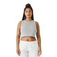 thumbnail image 3 of Bella + Canvas Womens Heather Micro-Rib Cropped Muscle Tank Top, 3 of 4