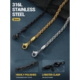 thumbnail image 6 of PROSTEEL Mens Necklace Black Rope Chain for Men Gift 3mm 20 Inch Stainless Steel Twist Chain Necklace Black for Boyfriend Husband Birthday Father Day, 6 of 7