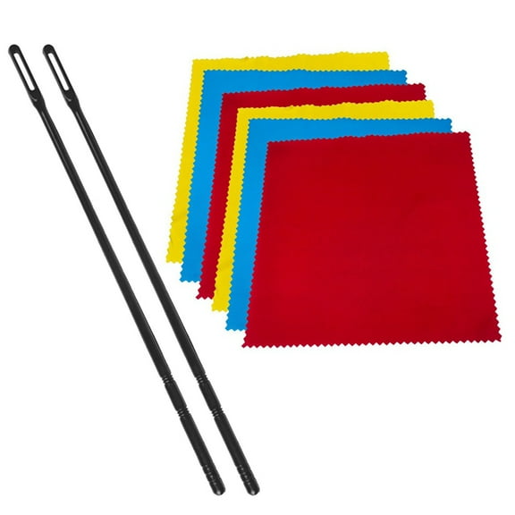 Flute Cleaning Rod 6Pcs Cleaning Cloth Flute Cleaning Supplies Dust Wood Wind Flute Cleaning Kit Black&Red&Yellow&Blue2 x Flute Cleaning Rod 6 x Cleaning Cloth Flute