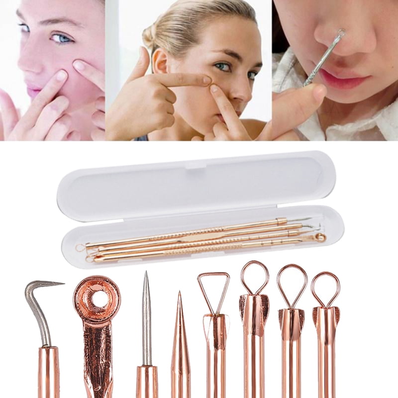 WALFRONT Blackhead Removal Tool Pimple Extractor 4PCS Stainless Steel