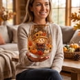 thumbnail image 7 of Fall Themed Stemless Wine Glass, Highland Cow Gnome Sunflower Pumpkin Maple Leaf Printed Tumbler, Thanksgiving Harvest Decorative Drinkware for Home Party Table & Holiday Gift(E), 7 of 7