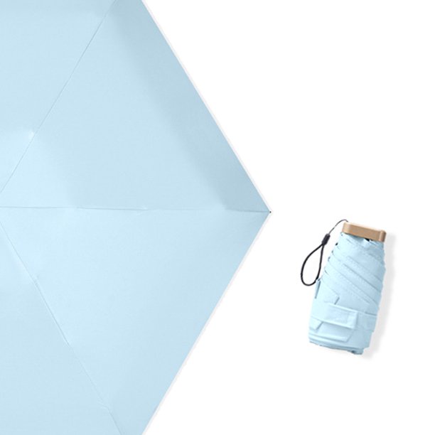 Mini paraguas de viaje, pequeño paraguas compacto con protección UV, paraguas de bolsillo pequeño y ligero para el sol