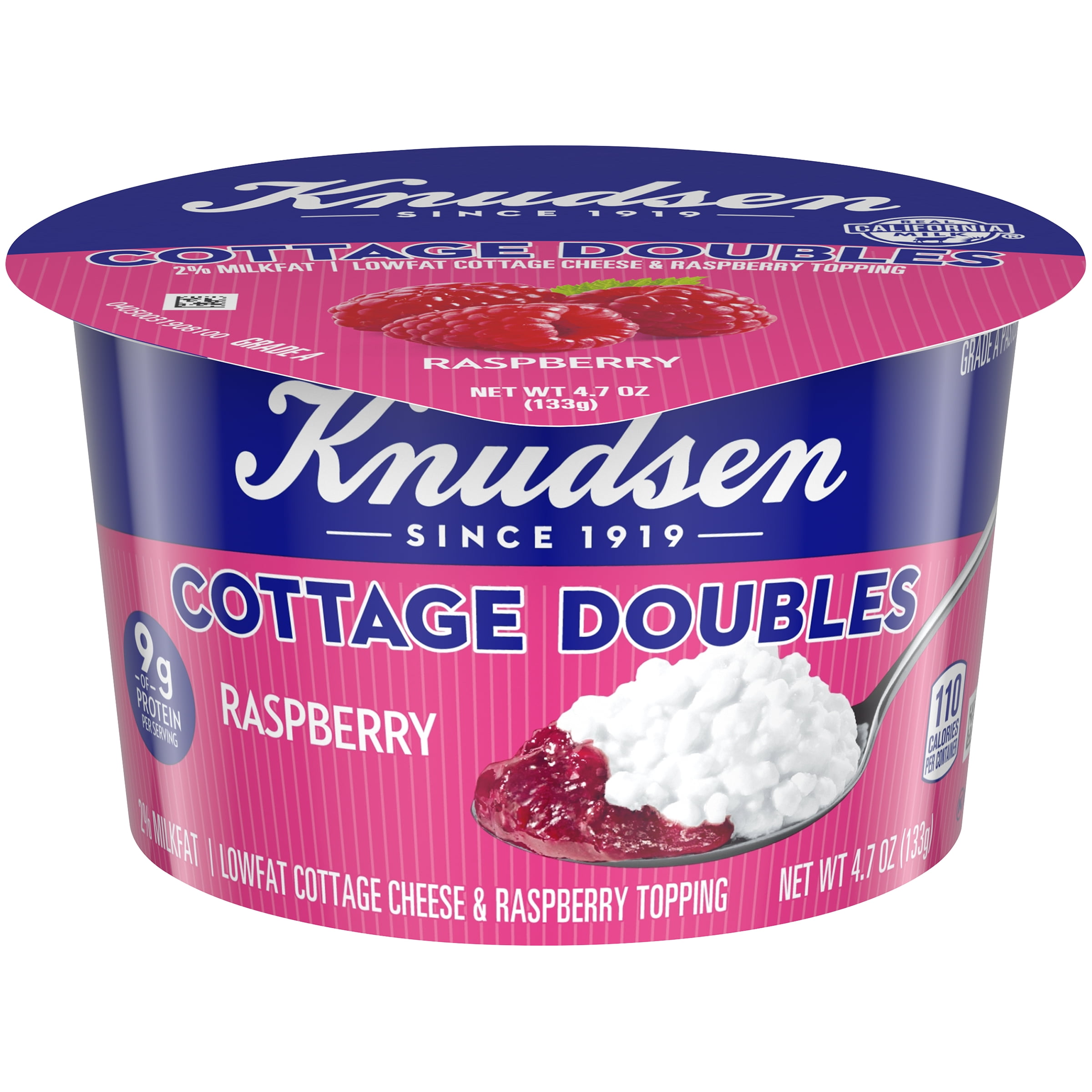 Knudsen Low Fat 2 Milkfat Cottage Cheese Doubles With Raspberry