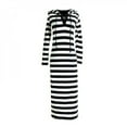 thumbnail image 6 of Women Casual Fashion Stripes Print Hoodie Dress Long Sleeve Female Loose Long Maxi DressesNEW, 6 of 6