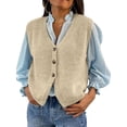thumbnail image 1 of Gupgi Knit Tank Tops for Women Button Front V-Neck Basic Tops Casual Solid Color Sleeveless Sweater Vest, 1 of 6