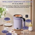 thumbnail image 6 of Purple 12oz Self-Stirring Coffee Mug, Electric Rechargeable Magnetic Stirring Cup with Temperature Display & Lid, Bpa-Free Stainless Steel for Hot & Cold Drinks, 6 of 8