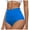 Blue, variant on vigerkar Womens High Waisted Seamless Bikini Bottoms High Cut Tummy Control Cheeky Quick Dry Bikini Bottom Black, S