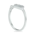 thumbnail image 2 of SZUL Women's 1/10 Carat TW Diamond Double Heart Ring in 10K White Gold, 2 of 5