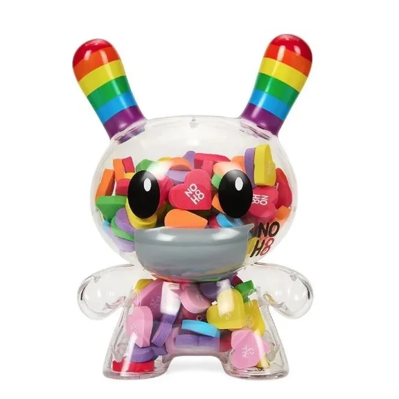 Kidrobot Dunny "All <3 NOH8" Campaign Edition 8 Inch Clear Shell All Love No Hate