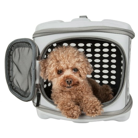 UPC: 0858342044561 | Pet Life ® Circular Shelled Perforated Lightweight Collapsible Military Grade Travel Pet Dog Carrier