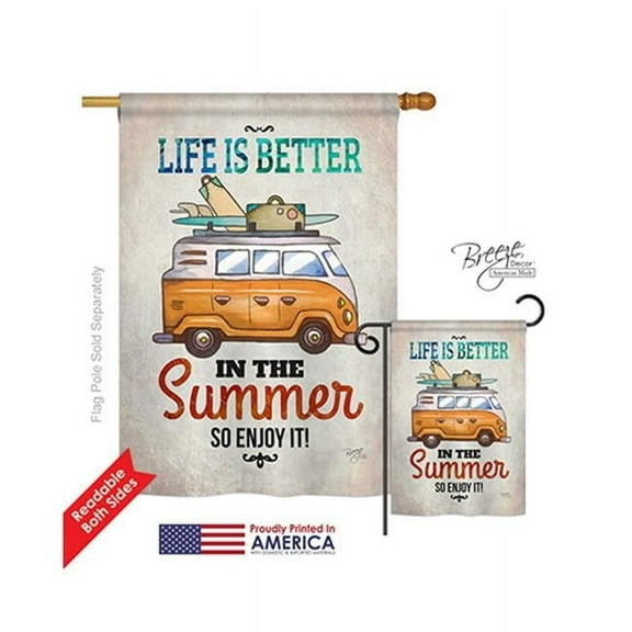 Breeze Decor 06077 Summer Better in Summer 2-Sided Vertical Impression House Flag - 28 x 40 in.