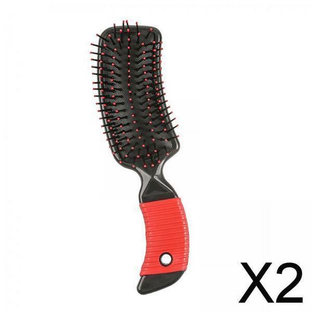 2xCushion Cepillo para El Cabello Peine de Cepillo Desenredante Peine para Salón Hogar Rojo , 2 piezas