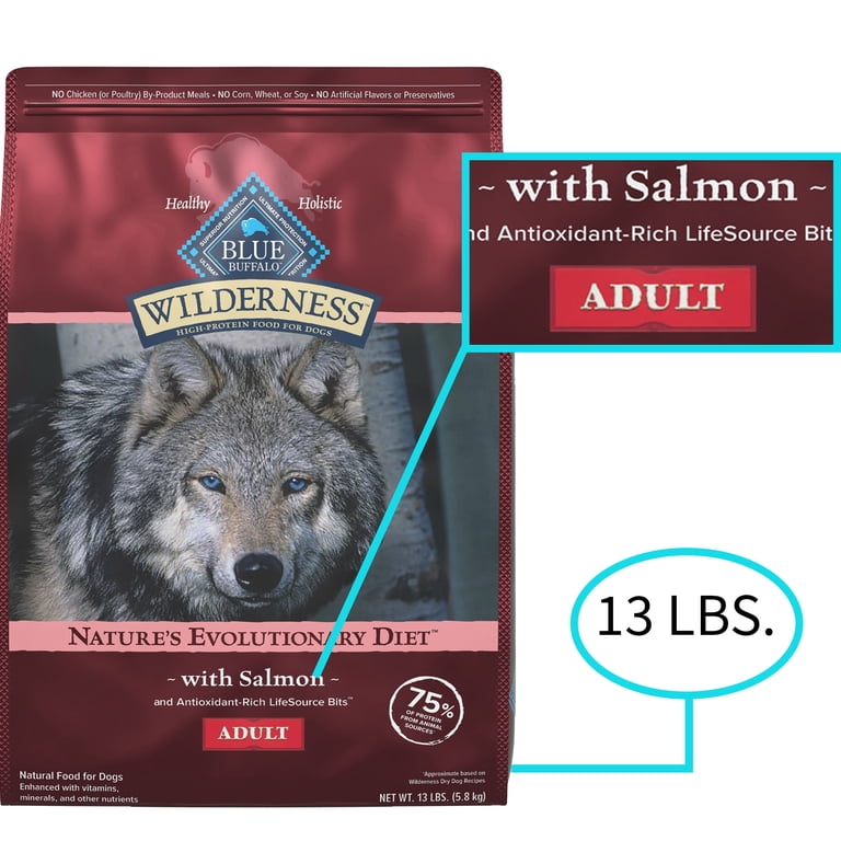Blue Buffalo Wilderness Dry Dog Food - Salmon 13 lb