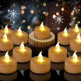 thumbnail image 1 of Eloer Velas LED tipo tealight sin llama, 100 unidades, amarillo cálido, 1 of 7