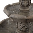 thumbnail image 2 of LuxenHome Gray Resin Pineapple 3-Tier Outdoor Garden Fountain, 2 of 9