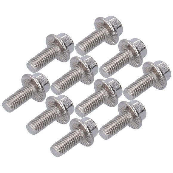 10-Piece A2-70 Stainless Steel 304 Flanged Hex Head Bolts, Passivated Silver Fasteners for Machinery Industry, M5 Thread Size with 10mm-40mm Length Options (Excluding Head), Ideal for Wood & Humid