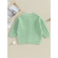 thumbnail image 4 of Wassery Baby Girls Knitted Cardigan Sweater 3M 6M 12M 18M Toddler Girls Long Sleeve Button Closure Knitted Tops Casual Warm Autumn Winter Clothes for Infant Girls, 4 of 8