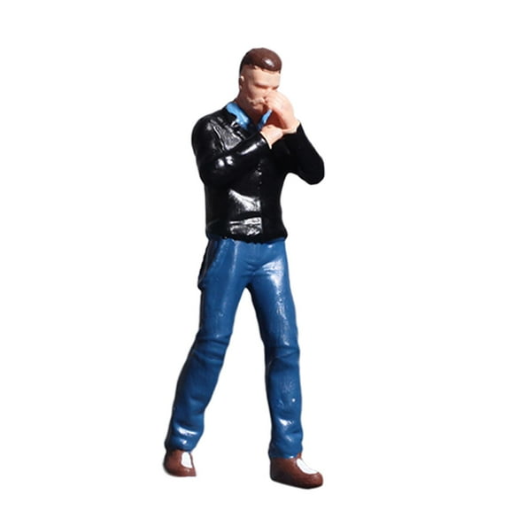 JWQFBC 1/64 People Figure Mini Architectural Figurine Resin Diorama Scenery Tiny People Man in jacket