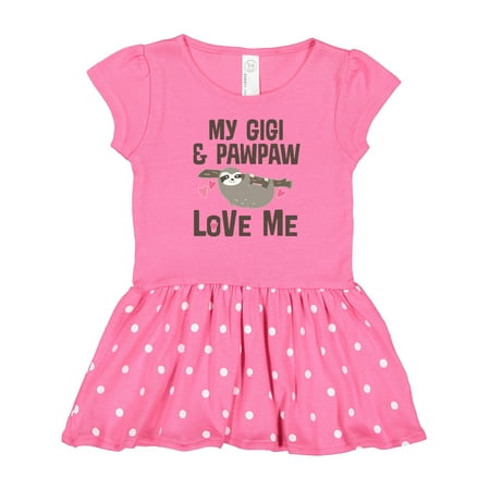 

Inktastic Gigi and Pawpaw Love Me Sloth Gift Baby Girl Dress