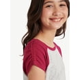 thumbnail image 5 of Justice Girls Short Sleeve Raglan Tee, Sizes XS - XLP, 5 of 8