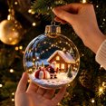 thumbnail image 5 of Liamobondopolis Glowing Christmas Story Ornament, Light Up Mini Scene with Santa and Cabin, Shatterproof Acrylic Hanging Decor, 3.14 Inches, 5 of 7