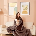 thumbnail image 3 of Mellowdy Plush Blanket - 320GSM Twin/Full Blanket for Couch, Bed (Iron Brown, 60x80 inches), 3 of 7