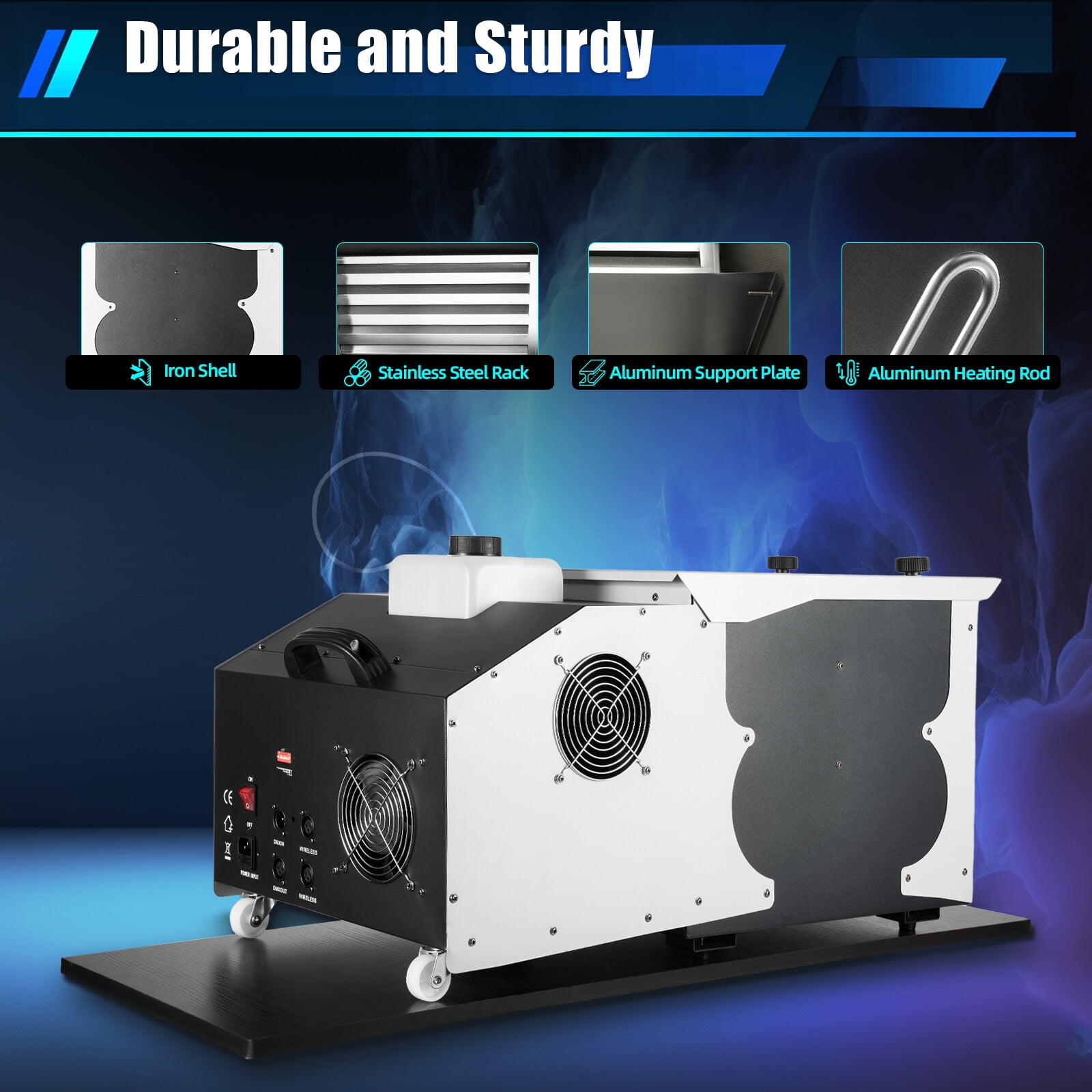 3000W Low Lying Smoke Fog Machine DMX DJ Stage Fogger Dry Ice Effect with Remote