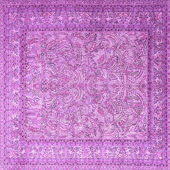 Ahgly Company Indoor Square Persian Purple Traditional Area Rugs, 8' Square