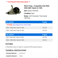 thumbnail image 2 of Water Pump - Compatible with 2000 - 2006 GMC Yukon XL 1500 2001 2002 2003 2004 2005, 2 of 2
