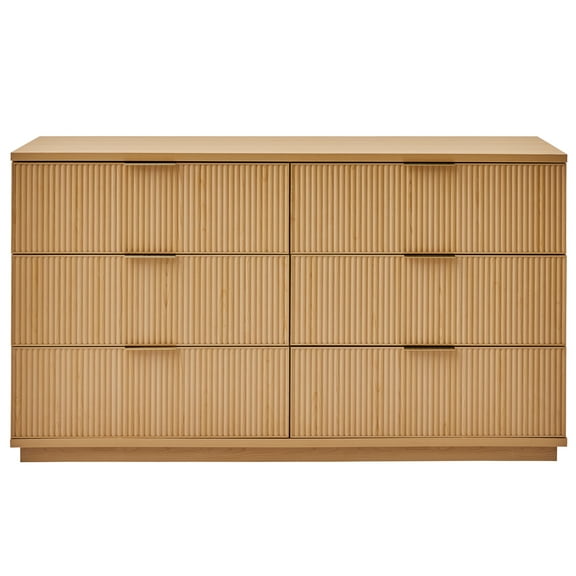 Better Homes & Gardens Lillian Fluted 6 Drawer Dresser, Natural Pine Box 2