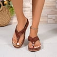 thumbnail image 3 of Pandaie Orthopedic Sandals for Women 2026 Dressy Arch Support Wedge Platform Sandal Wide Width Flip Flops Summer Boho Beach Shoes Brown 6, 3 of 9