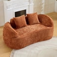 thumbnail image 2 of Timbernest 66" Chenille Curved Sofa, Boneless 2 Seater Cloud Sofa for Small Spaces, Orange, 2 of 12