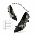thumbnail image 5 of BURUDANI Women's Kitten Heels Pointed Toe Work Pumps Comfortable Knitted Closed Toe Dress Wedding Shoes, 5 of 5